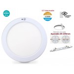 Downlight panel LED Redondo 230mm 18W, 15W ó 10W CCT seleccionable, Corte ajustable con sensor de movimiento y crepuscular